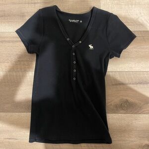 Abercrombie and Fitch dark blue Henley shirt